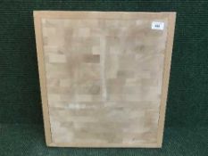 A pine butcher's block top