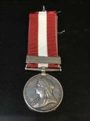 A Canada Medal with clasp Fenian Raid 1866, named to 1036 Private W.