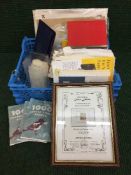 A box of silver Jubilee commemorative crowns,