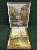 A framed oil Jesmond Dene by A.B.