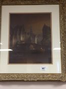 Raymond Alfred Gilronan : Street scene at dusk, oil on canvas, signed,