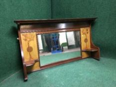 An inlaid mahogany overmantel mirror