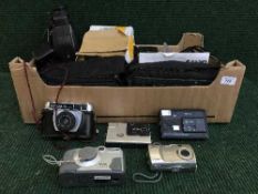 A box of assorted video cameras, cameras - boxed Brownies, Coronette,
