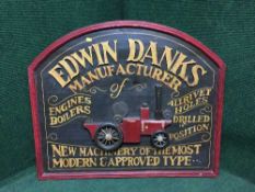 A wooden wall plaque - Edwin Danks,