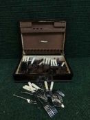 An oak canteen of cutlery