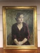 Continental school : Portrait of a lady, indistinctly signed,