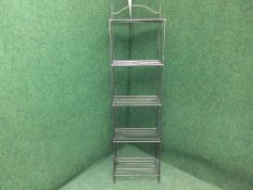 A metal five tier stand