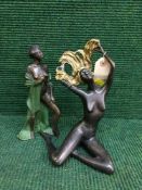 Two bronze figures - female nudes