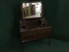 An late Victorian mahogany dressing chest