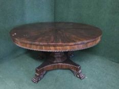 A William IV dining table on paw feet,