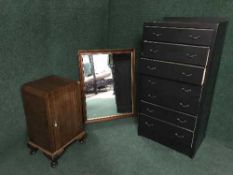 A painted seven drawer chest,