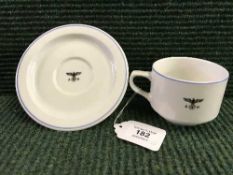 A period 1940 Luftwaffe cup and saucer, Flieger Unterkunfts Verwaltung (Groung Crew Barracks),