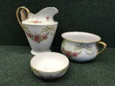 Three piece Adderlsey Canada toilet jug,