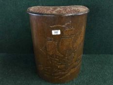 An oak storage stool,