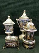 An Italian musical trinket box and cigarette holder,