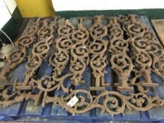 A pallet of decorative wrought iron fencing