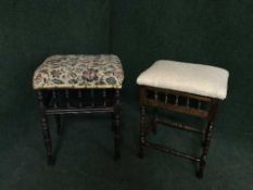 Two Edwardian footstools