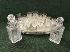 A plated twin handled gallery tray,