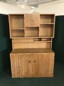 A teak storage cabinet