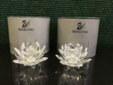 Two boxed Swarvoski ornaments - flowers