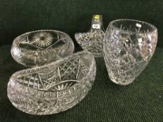 Two lead crystal bowls,