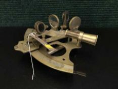 A brass ships sextant
