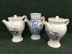 Three lidded Chemist's jars - Honey.