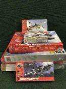 Seven Airfix models including a BAC Tsr-2.