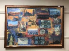 Contemporary School : Studies of Istanbul, multi-layer mixed media collage, 58 cm x 82 cm,