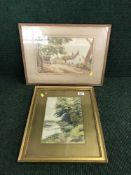 Four framed early 20th century watercolours by W.