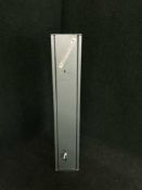 A metal gun cabinet with keys