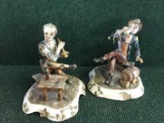 Two Capo di Monte figures