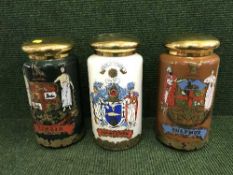 Three glass lidded Chemist's jars - Zingib,