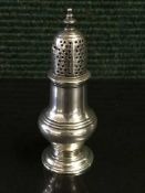 A George II silver caster, London 1752, 2.