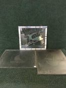 Ten etched glass windows depicting Air Craft,