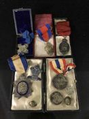 A box of five late nineteenth and early twentieth century Indian temperance medals,