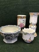 A decorative jardiniere on stand,