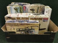 Box of various model kits -by Tamyia, Accademy, Twenty first century toys etc.