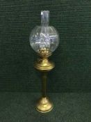 An early 20th century brass oil lamp