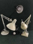 Three mid twentieth century angle lamps