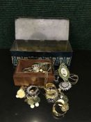 A tin of British copper coins,