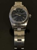 A Lady's Stainless Steel Rolex Oyster Perpetual Wristwatch, on stainless steel Rolex bracelet,