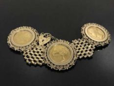 A 9ct gold gate bracelet,