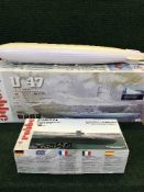 Two boxed Robbe remote control submarines - U47 Unterseeboot and Sea Wolf V2 and a part built