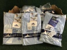 Four boxes of thermal trousers, lady's tunics, work gloves, caps,