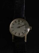 A lady's 9ct gold Omega wristwatch,