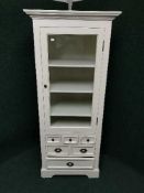 A cream G-Plan display cabinet fitted six drawers