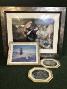 A large contemporary framed print - Picnic on the sea by Juarez Machack together with Claude Monet