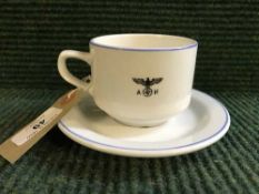 A period 1940 Luftwaffe cup and saucer, Flieger Unterkunfts Verwaltung (Groung Crew Barracks),