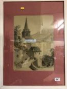 Two framed pencil and chalk drawings, one signed M.